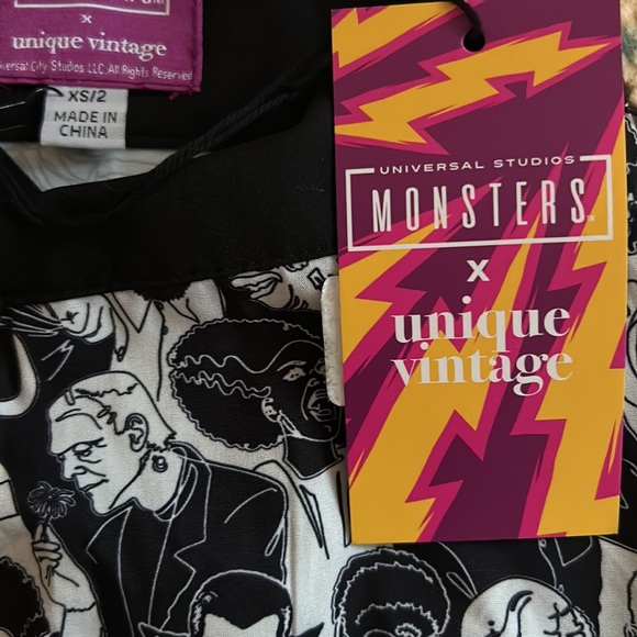 Monsters skirt XS/2 NWT Dracula, Werewolf, Frankenstein - Picture 4 of 6
